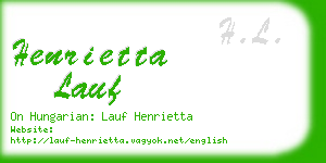 henrietta lauf business card